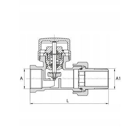 Zestaw termostatyczny prosty z głowicą Diamond 1/2 DN15
