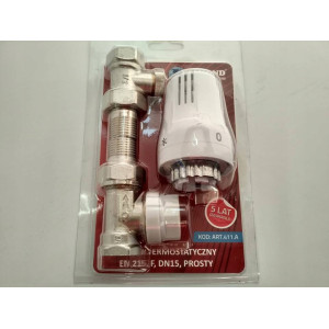 Zestaw termostatyczny prosty z głowicą Diamond 1/2 DN15