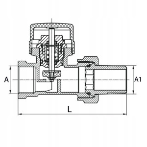 Zestaw termostatyczny prosty z głowicą Diamond 1/2 DN15