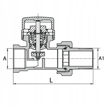 Zestaw termostatyczny prosty z głowicą Diamond 1/2 DN15