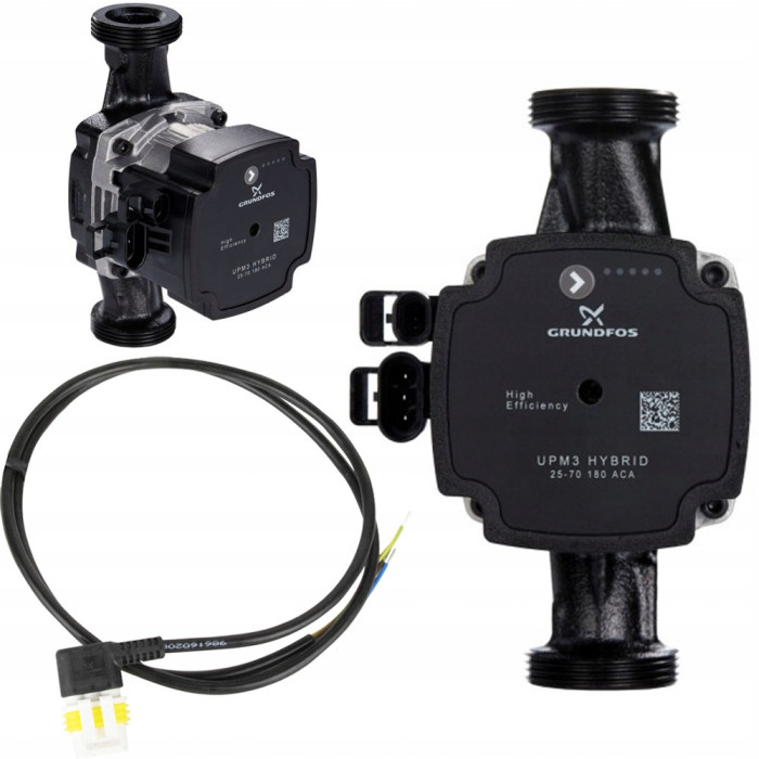 POMPA OBIEGOWA ELEKTRONICZNA ENERGOOSZCZĘDNA GRUNDFOS UPM3 25-70/180 ZESTAW