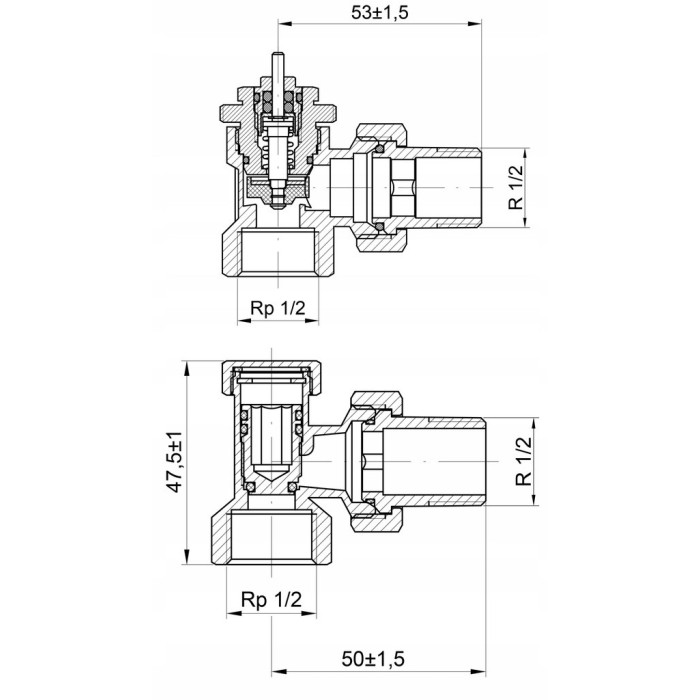ZESTAW TERMOSTATYCZNY KĄTOWY ZAWÓR ZASILAJĄCY POWROTNY GŁOWICA DO GRZEJNIKA