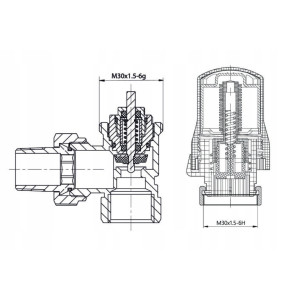 ZESTAW TERMOSTATYCZNY zaworów grzejnikowych BIAŁY 1/2 KĄTOWY GŁOWICA+ZAWORY