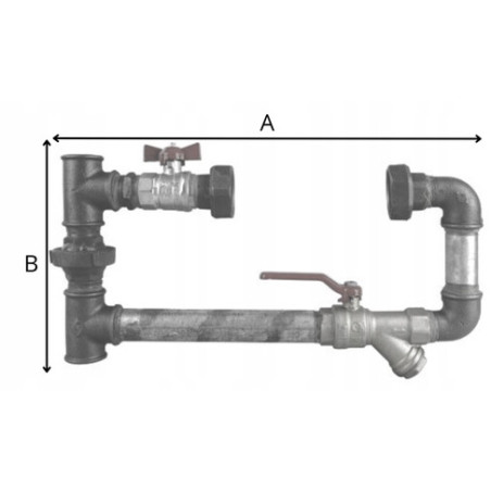 ZESTAW OBEJŚCIE POMPY POZIOME NISKIE 5/4'' + POMPA IBO 25/40-180 +STEROWNIK